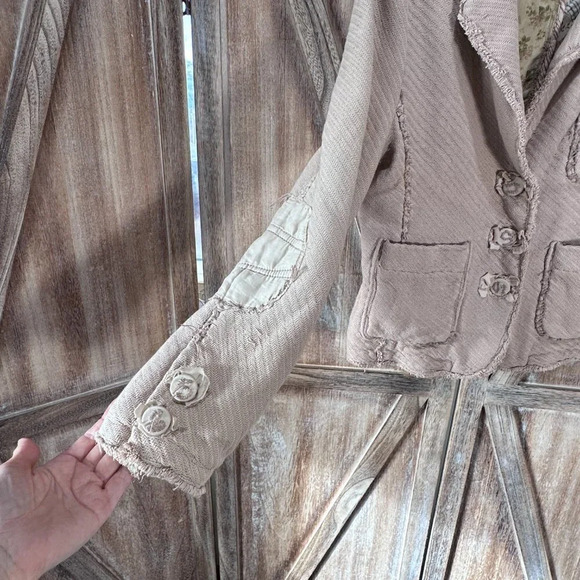 Shangana Light Dusty Rose Silk/Cotton Blend Blazer - Picture 4 of 4